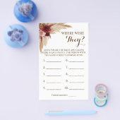 Waar waren ze? Pampas Grass Game Card Flyer (Enkel)