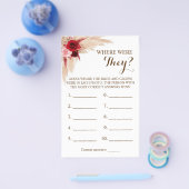 Waar waren ze? Pampas Grass Game Card Flyer (Enkel)