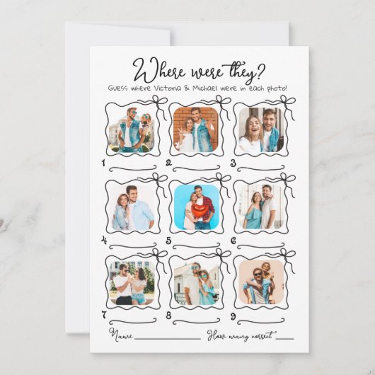 Waar waren ze Photo Hand getrokken golvende bruids Kaart (Voorkant)