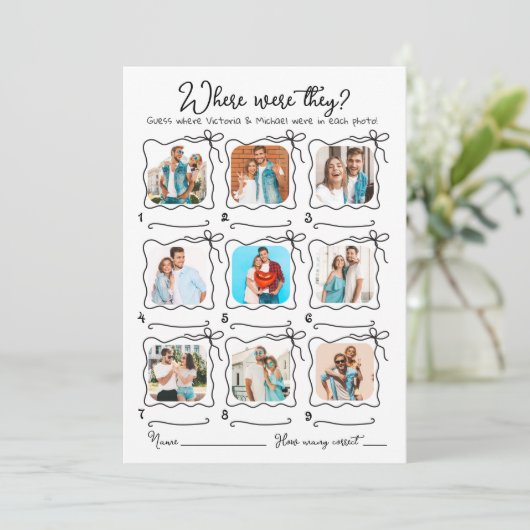 Waar waren ze Photo Hand getrokken golvende bruids Kaart (Staand voorkant)