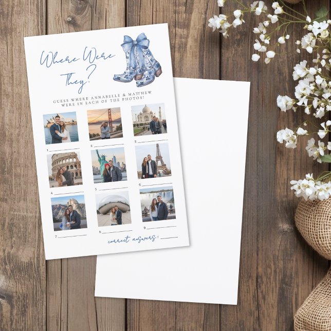 Waar waren ze Rustige Bruiloft Shower Spel (Where Were They Rustic Bridal Shower Game)