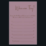 Waar waren ze? Shower Game Kaart Flyer<br><div class="desc">Maak het uw eigen door jouw tekst toe te voegen. Als u toegang wilt krijgen tot geavanceerde bewerkingsgereedschappen, gaat u naar "Personaliseren", scrolt u naar beneden en drukt u op de link "Klik om verder aan te passen". Voor meer passende design klik de verbinding "Andere producten van dit collectie"</div>