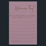 Waar waren ze? Shower Game Kaart Flyer<br><div class="desc">Maak het uw eigen door jouw tekst toe te voegen. Als u toegang wilt krijgen tot geavanceerde bewerkingsgereedschappen, gaat u naar "Personaliseren", scrolt u naar beneden en drukt u op de link "Klik om verder aan te passen". Voor meer passende design klik de verbinding "Andere producten van dit collectie"</div>