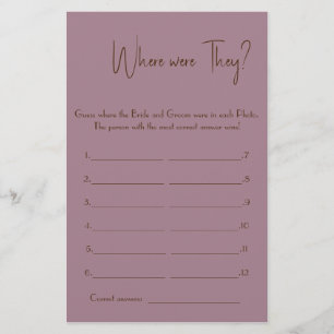 Waar waren ze? Shower Game Kaart Flyer