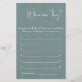 Waar waren ze? Shower Game Kaart Flyer (Voorkant)