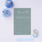 Waar waren ze? Shower Game Kaart Flyer (Enkel)