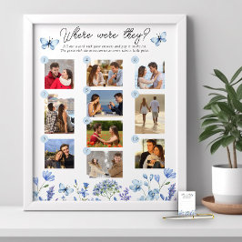 Waar waren ze spel 10 Foto Blauwe Wildbloem Poster