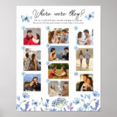 Waar waren ze spel 10 Foto Blauwe Wildbloem Poster (Voorkant)