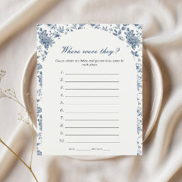 Waar waren ze Vrijgezellenfeest Game Blue Floral