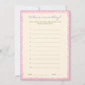 Waar waren ze Vrijgezellenfeest Game Kaart (Voorkant)