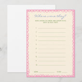 Waar waren ze Vrijgezellenfeest Game Kaart (Voorkant / Achterkant)