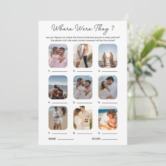 Waar waren ze Vrijgezellenfeest partij bruiloft sp Kaart (Staand voorkant)