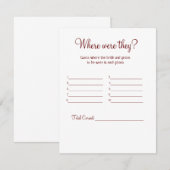 Waar waren ze vrijgezellenfeest Place Game Card Notitiekaartje (Voorkant / Achterkant)