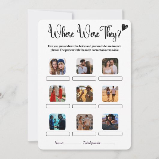 Waar waren ze Vrijgezellenfeest spel Elegant bruil Kaart (Voorkant)