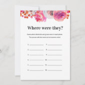 Waar waren ze Vrijgezellenfeest spel Floral Kaart (Voorkant)