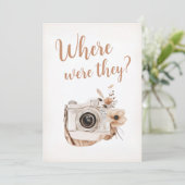 Waar waren ze Vrijgezellenfeest spel teken Kaart (Staand voorkant)