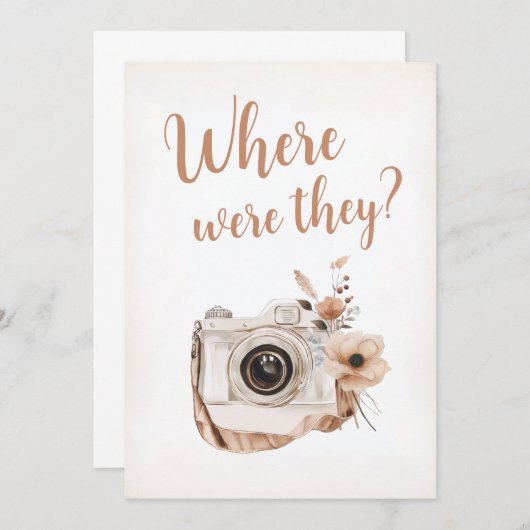 Waar waren ze Vrijgezellenfeest spel teken Kaart (Voorkant / Achterkant)