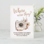 Waar waren ze Vrijgezellenfeest spel teken Kaart (Staand voorkant)