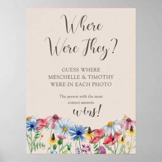 Waar waren ze Vrijgezellenfeest van de wilde bloem Poster (Voorkant)