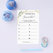 Waar was de Bride Greenery Gold Shower-speelkaart? Flyer (Enkel)