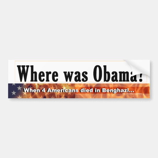 Waar was de Obama-bumpersticker? Bumpersticker (Voorkant)