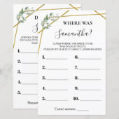 Waar was haar tweetalige vrijgezellenfeest? (Voorkant / Achterkant)