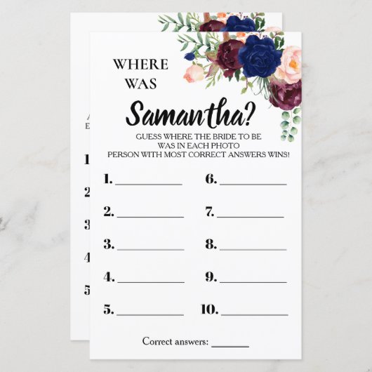 Waar was haar vrijgezellenfeest engels spaans spel (Voorkant / Achterkant)