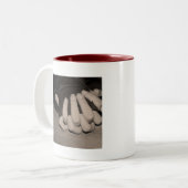 Waar was je liefdesMok? Tweekleurige Koffiemok (Voorkant links)