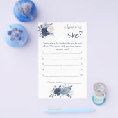 Waar was ze? Blue Flower Shower-game-kaart Flyer (Enkel)