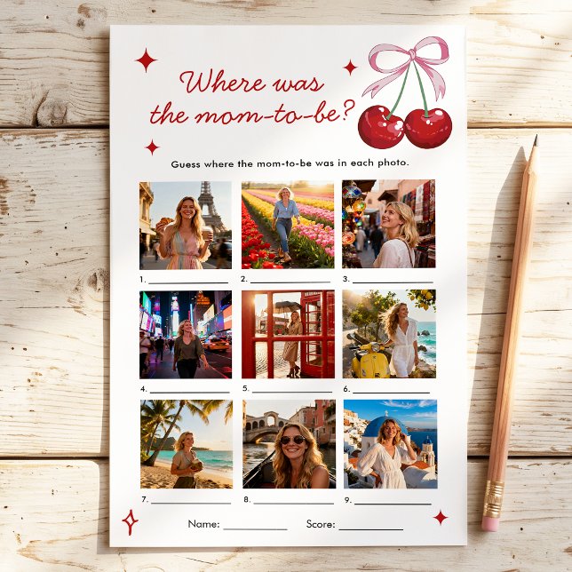Waar was ze kersroze strik babyshower spel (Creator heeft geüpload)