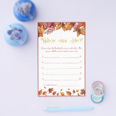 Waar was ze? Najaar Vrijgezellenfeest Game Flyer (Enkel)