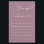 Waar was ze? Shower Game Kaart Flyer<br><div class="desc">Maak het uw eigen door jouw tekst toe te voegen. Als u toegang wilt krijgen tot geavanceerde bewerkingsgereedschappen, gaat u naar "Personaliseren", scrolt u naar beneden en drukt u op de link "Klik om verder aan te passen". Voor meer passende design klik de verbinding "Andere producten van dit collectie"</div>