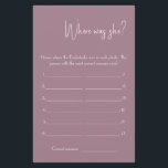 Waar was ze? Shower Game Kaart Flyer<br><div class="desc">Maak het uw eigen door jouw tekst toe te voegen. Als u toegang wilt krijgen tot geavanceerde bewerkingsgereedschappen,  gaat u naar "Personaliseren",  scrolt u naar beneden en drukt u op de link "Klik om verder aan te passen". Voor meer passende design klik de verbinding "Andere producten van dit collectie"</div>