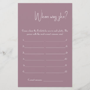 Waar was ze? Shower Game Kaart Flyer