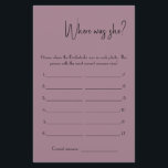 Waar was ze? Shower Game Kaart Flyer<br><div class="desc">Maak het uw eigen door jouw tekst toe te voegen. Als u toegang wilt krijgen tot geavanceerde bewerkingsgereedschappen, gaat u naar "Personaliseren", scrolt u naar beneden en drukt u op de link "Klik om verder aan te passen". Voor meer passende design klik de verbinding "Andere producten van dit collectie"</div>