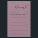 Waar was ze? Shower Game Kaart Flyer<br><div class="desc">Maak het uw eigen door jouw tekst toe te voegen. Als u toegang wilt krijgen tot geavanceerde bewerkingsgereedschappen,  gaat u naar "Personaliseren",  scrolt u naar beneden en drukt u op de link "Klik om verder aan te passen". Voor meer passende design klik de verbinding "Andere producten van dit collectie"</div>