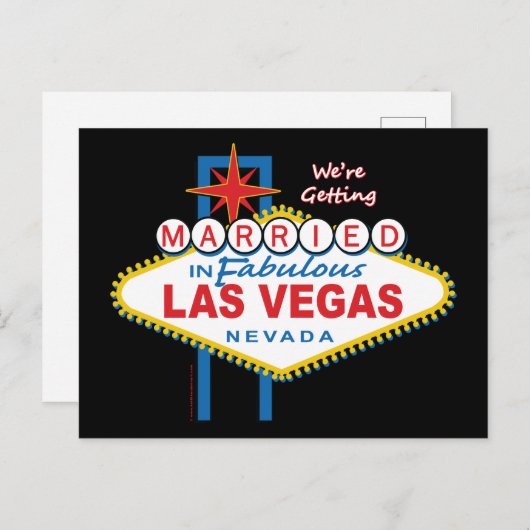 Waar we getrouwd zijn in Las Vegas Uitnodiging Briefkaart (Voorkant / Achterkant)