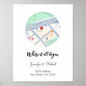 Waar we ontmoetten kaart | Gepersonaliseerd Jubile Poster (Voorkant)