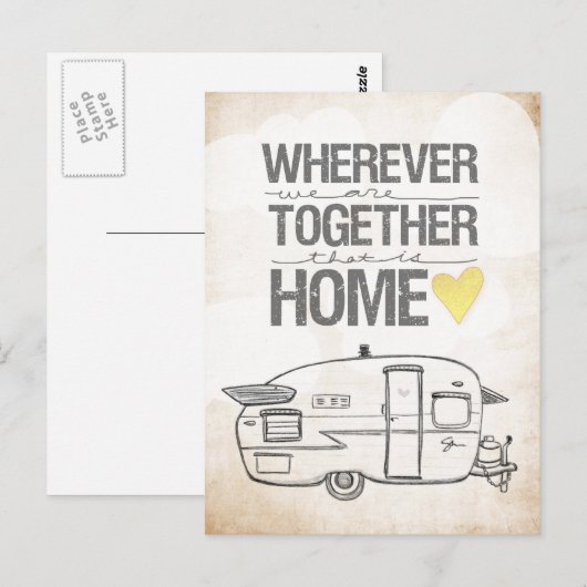 Waar we ook zijn, Shasta Trailer Briefkaart (Voorkant / Achterkant)