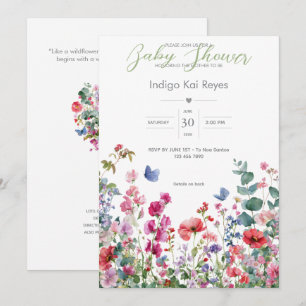 Waar Wilde Bloemen Groeien Baby Borrel Kaart