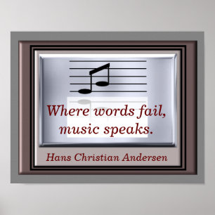 Waar woorden falen -- Muziek citaat - kunstprint Poster