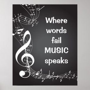 Waar woorden ontbreken MUZIEK spreekt Inspirerend  Poster