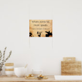 Waar woorden ontbreken — muziekprijsopgave poster (Keuken)