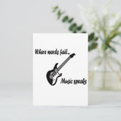 Waar woorden ontbreken, spreekt muziek briefkaart (Staand voorkant)