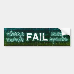 Waar woorden ontbreken, spreekt muziek Bumperstick Bumpersticker