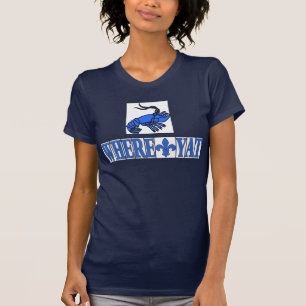 Waar Yat Fleur Blue Letter Tegels, rivierkreeft T-shirt