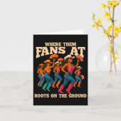 Waar ze fans bij laarzen op de grond dansen kaart (Gele Bloem)