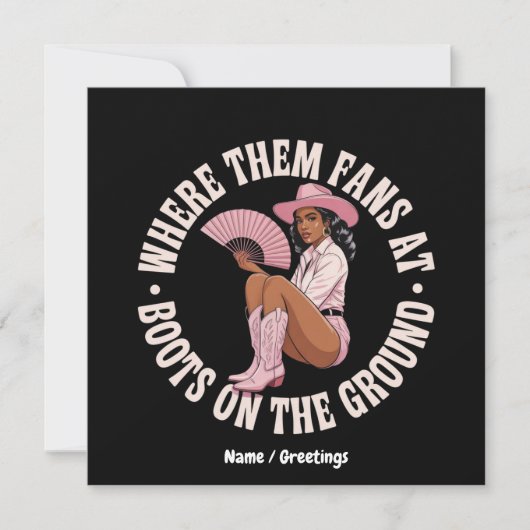 Waar ze fans bij laarzen op de grond zwart kaart (Voorkant)