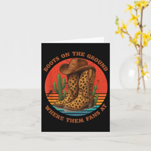 Waar ze fans op laarzen op de grond grafisch kaart (Gele Bloem)