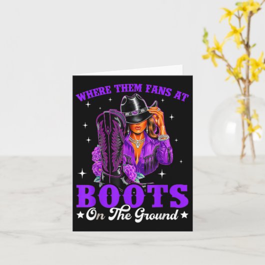 Waar ze fans zijn bij Boots on Da Ground Cowgirl L Kaart (Gele Bloem)